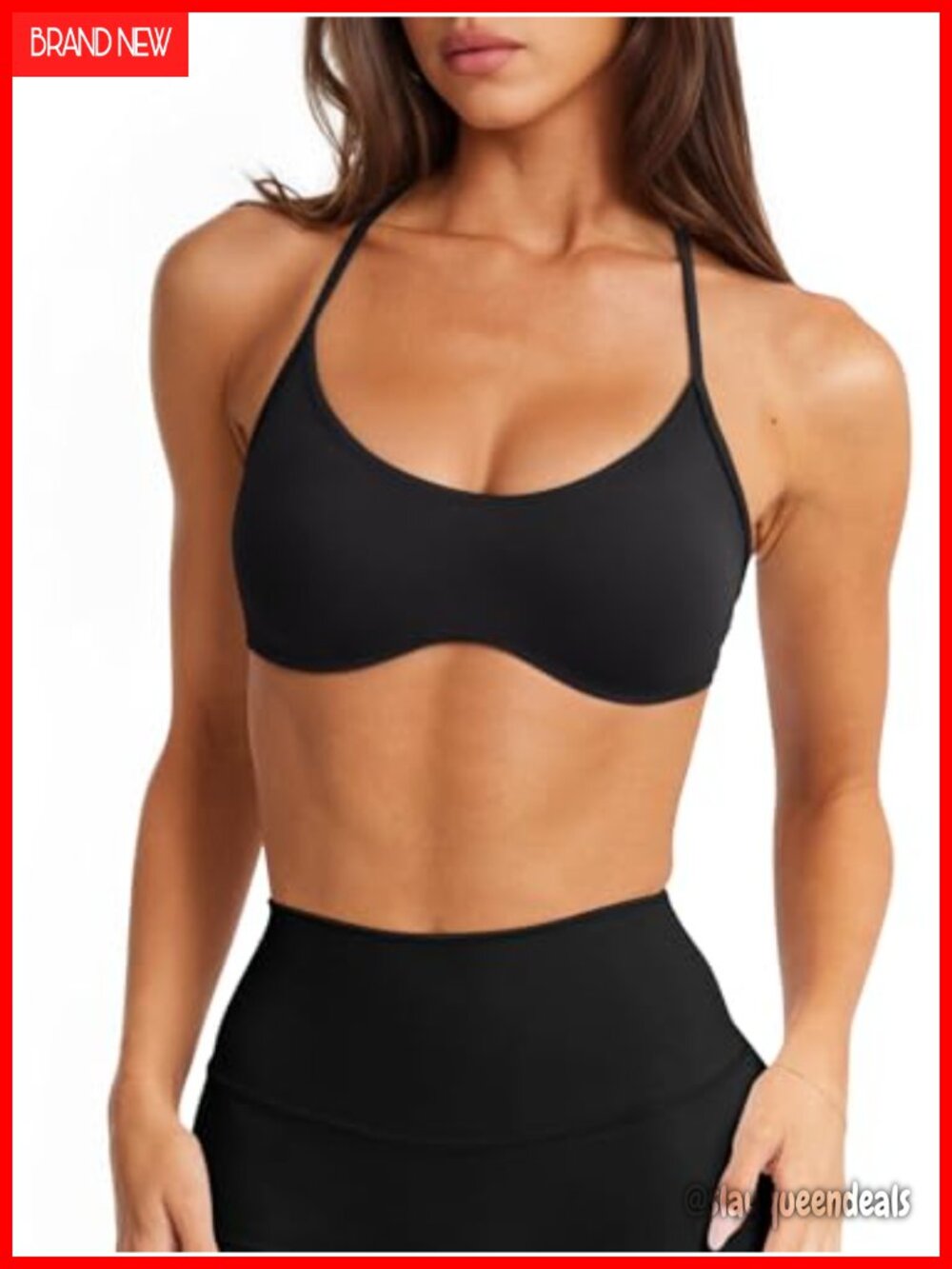 Womens Y Back Sports Bra Padded Racerback Spaghetti Strap Low Support Yoga Gym
